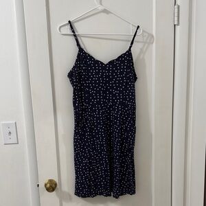 41 Hawthorn Navy Blue Polka Dot Spaghetti Strap Dress
